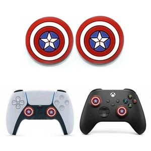 for PS5 | Series X|S | PS4 | Xbox One - 2x Captain America Thumbstick Grip Caps - Picture 1 of 2