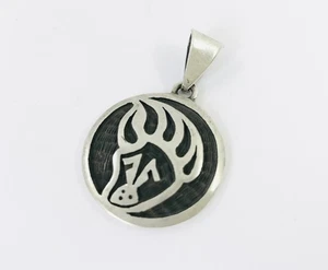  Taxco Mexico 925 Sterling Silver, Hopi-Style Bear Claw Pendant Top - Picture 1 of 15