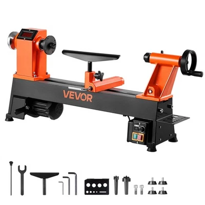 VEVOR Woodworking Lathe 1 HP 12 x 18 in Benchtop Wood Lathe Speed 0-3800 RPM - Image 1 of 4