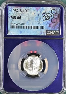 1952 S Roosevelt 10¢ NGC MS 66 Purple Core BX13-20 - Picture 1 of 2