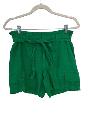 Sanctuary All Day Cargo Short Womens XS Tie Waist Linen Jelly Bean Green Summer - Image 1 of 4