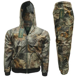 Children's Kids Boys Hooded Waterproof Hunting Camo Hoodie Jacket Trouser Suit - Picture 1 of 17