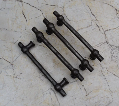 Vintage Cast Iron Door Gate Handle Cabinet Dresser Barn Gate Handle Pulls 4 Pcs Cover