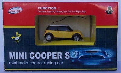 Rastar  Radio Control Racing Car  Mini Cooper S  1:58  Yellow  Mint in Box - Image 1 of 3