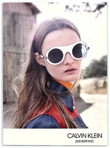 2018 Calvin Klein Print Ad, 205 W39 NYC Faf Simon Eyewear Collection Round Metal - Bild 1 von 1