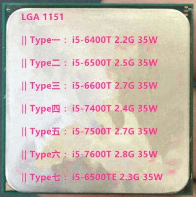 CPU Intel i5-6400T i5-6500T i5-6600T i5-7400T i5-7500T i5-7600T LGA1151 - Immagine 1 di 4