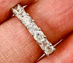 Hallmark Unknown 925 Sterling & White Cubic Zirconia Band Ring - Sz 6.25 - Picture 1 of 7