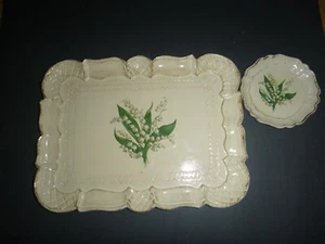 Florentine Flower Painted Wooden Tray & Cup Holder - Picture 1 of 9