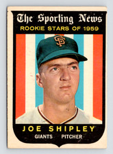 1959 Topps Card, #141 Joe Shipley, San Francisco Giants, Rookie Stars