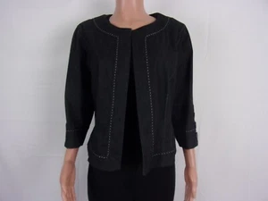 Ashley Stewart Open Half Sleeve Light Jacket SIZE: 14/16 VINTAGE BLACK - Picture 1 of 3