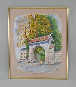 9363003 Kreide-Zeichnung Sign Horst Knoch 1995 Neustadt Coburg Portal 51, 5x62cm - Picture 1 of 3