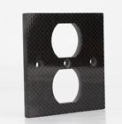 Preffair 86mm Carbon Fiber Power outlet Cover Wall Plate Duplex Receptacle Plate
