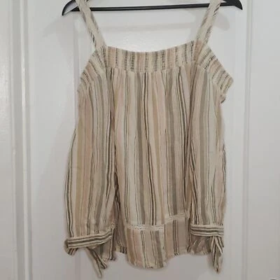 LC Lauren Conrad холодное плечо длинным рукавом верхний размер XXL 100% хлопок в полоску - Изображение 1 из 4