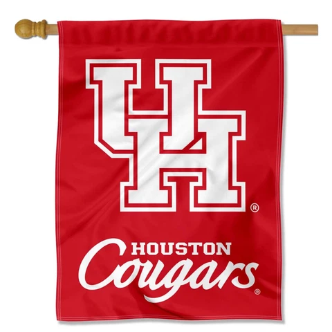 University of Houston Black and Red Two Sided House Flag Cover