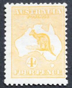 Australia 1913 Four Pence Kangaroo (Orange Yellow) SG 6a mint - Picture 1 of 1