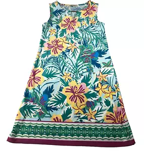 Maria Gabrielle Womens Sleeveless Shift Dress Size M Floral Keyhole Neck Stretch - Picture 1 of 10