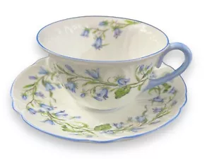 Shelley Bone China HAREBELL Oleander Cup and Saucer England - Picture 1 of 11