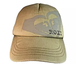 De colección ROXY Verde Oliva Corazón Malla Trasero 5 Paneles Snapback Talla Única Se Adapta a la mayoría - Imagen 1 de 7