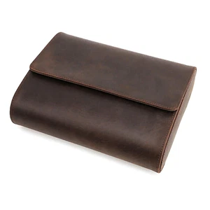 NEW 6-Slot Watch Roll Storage Box Genuine Leather Jewellry Display Travel Case - Picture 1 of 12