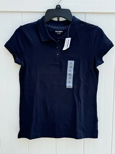 NWT Old Navy Girls XL (14-16) School Uniform Polo Shirt Navy Blue Short Sleeve - Picture 1 of 3