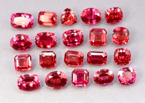 50 Ct Natural Ceylon Padparadscha Sapphire Mix Cut Certified Loose Gemstone Lot - Picture 1 of 7