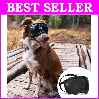 V2 Dog Goggles in Black - Spherical Lens for Enhanced Visibility and Safety - Image 1 of 4