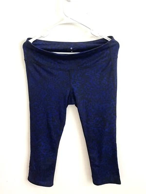 Athleta animal print dark blue capri leggings M - Изображение 1 из 4