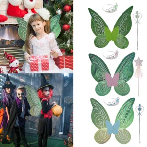 Fairy Wings Set for Girls Sparkling Angel Wings Butterfly Set with Crown JV - Picture 1 of 16