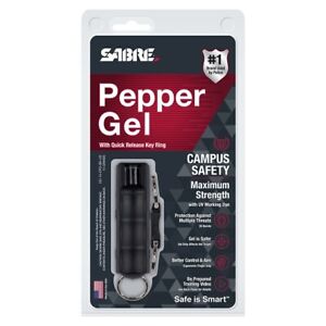 Sabre HC-14-CPG-BK-US Black Campus Safety Pepper Gel W/ UV Marker Dye