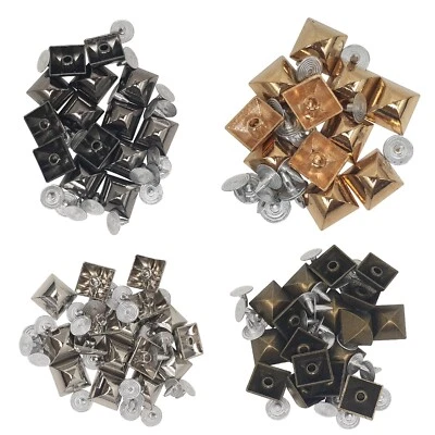 Borchie a Piramide con Perni Ottone Rivetti Pelle Clothing Borse Cappotti 7-12mm - Immagine 1 di 4