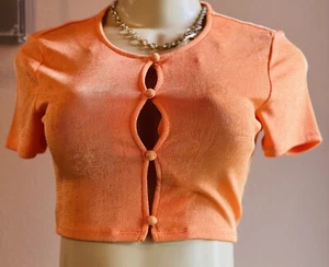 Bear Dance Women's Sexy button-Up,Crop-Top,Short Sleeve,round Neck T-shirtS,M,l - Picture 1 of 9