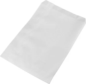 "Weiße Papiertüten 1000 flache Kraft Einzelhandel Verkaufsware 6 1⁄4"" x 9 1⁄4" - Bild 1 von 13