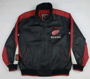 Chaqueta de Cuero Carl Banks Detroit Red Wings NHL G-III De Colección Años 90 Rara EE. UU. Talla L - Imagen 1 de 10