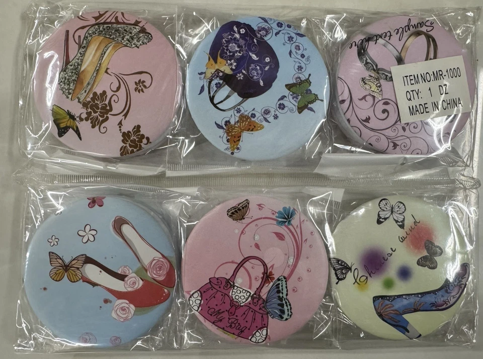 Elegant 12-Pack Compact Mirrors -2.76'' High hills & butterfly, Gifts or Parties - Image 1 of 2