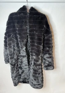 Victoria’s Secret Fashion Show Sport Black Faux Fur Long Coat Jacket Size S NWT - Picture 1 of 8