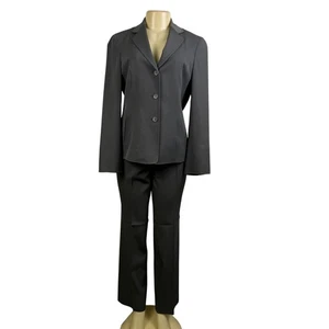 Set pantaloni e blazer lana grigio Alberta Ferretti tuta sartoriale 2 pezzi taglia 10 - Foto 1 di 16