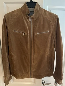 $425 NWT Michael Kors Men’s Genuine Suede Bomber Jacket Size Large - Picture 1 of 4