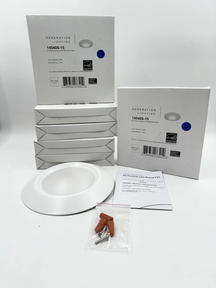 LED Generation Lighting White Traverse Round 6” 14550S-15 T24 3000K