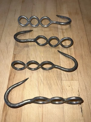 MCM Curtain Tiebacks Metal (4) Mod Vintage - Image 1 of 4