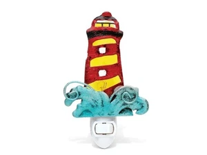 Lighthouse Handcraft Art Glass and Metal Decorative Night Light - Picture 1 of 1