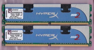 2GB 2x1GB KINGSTON KHX8500D2K4/4G DDR2-1066 PC2-8500 HyperX PERFORMANCE RAM KIT - Picture 1 of 2
