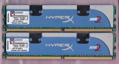 2GB 2x1GB KINGSTON KHX8500D2K4/4G DDR2-1066 PC2-8500 HyperX PERFORMANCE RAM KIT - Image 1 of 2