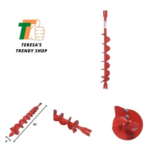 4 Inch Diameter 36 Inch Long Earth Auger Bit with Fishtail Point, for Decks, ... - Picture 1 of 5