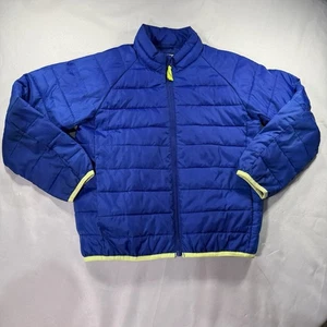 J.Crew Crewcuts Everyday Boys Puffer Jacket Size 8 Royal Blue Full Zip Pockets - Picture 1 of 19