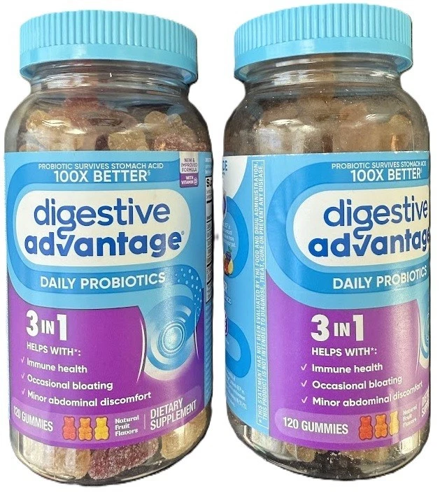 Paquete de 2 gomitas probióticas Digestive Advantage 2 X 120 = 240 Ct, CAD 2027 Foto 1 de 1