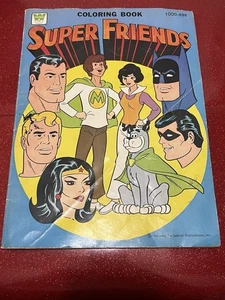 Vintage 1975 Super Friends Malbuch 8 Seiten gemarkt - Bild 1 von 16