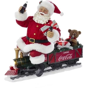 Fabriche Coca Cola Weihnachtsmann im Zug LED Girlande Figur CC5171 13,25 Zoll Neu - Bild 1 von 6