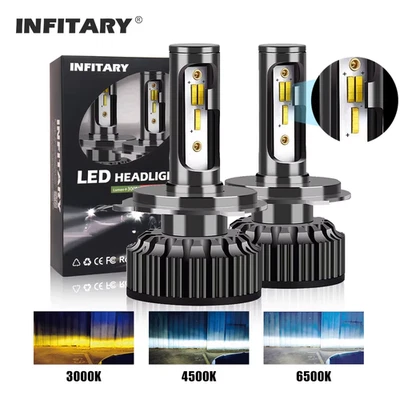 Infitary Car Headlight Bulbs H4 H7 Led 20000LM H1 H3 H11 H13 880 9005 9006 HB4 3 - Image 1 of 4