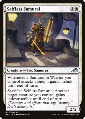 (2x FOIL) SELFLESS SAMURAI - Kamigawa: Neon Dynasty – MTG Magic Card - Image 1 of 4