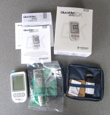 1 gebrauchtes GlucoMen areo GK (mg/dL) + 9 GlucoMen areo ß-Ketone-Sensoren  - Bild 1 von 2